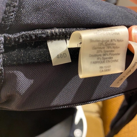 BLEU by Rod Beattie Black Ruched Detail Criss-Cross Back Bikini Top Size 40D - Picture 8 of 8